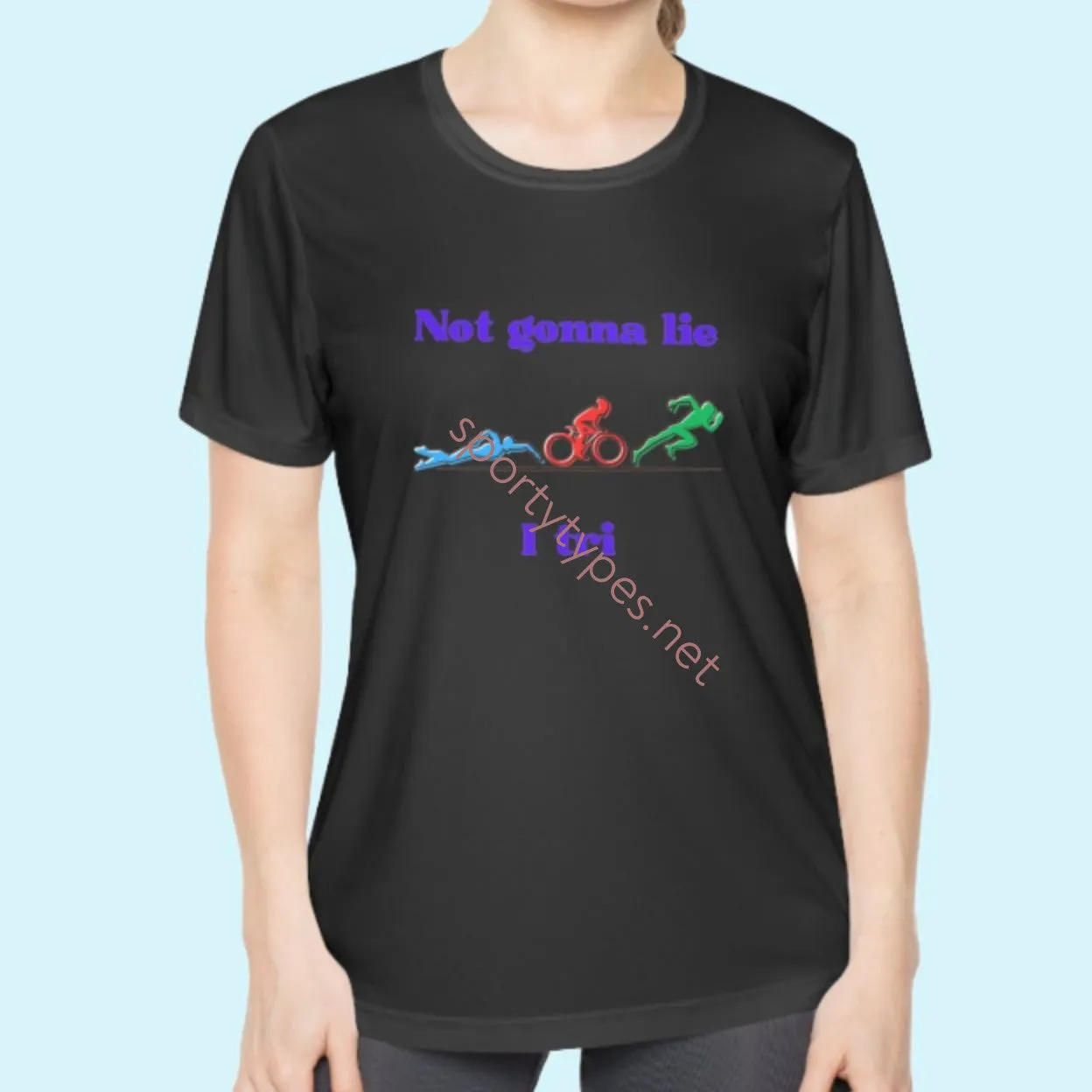 Women's Triathlon Theme Moisture Wicking Tee