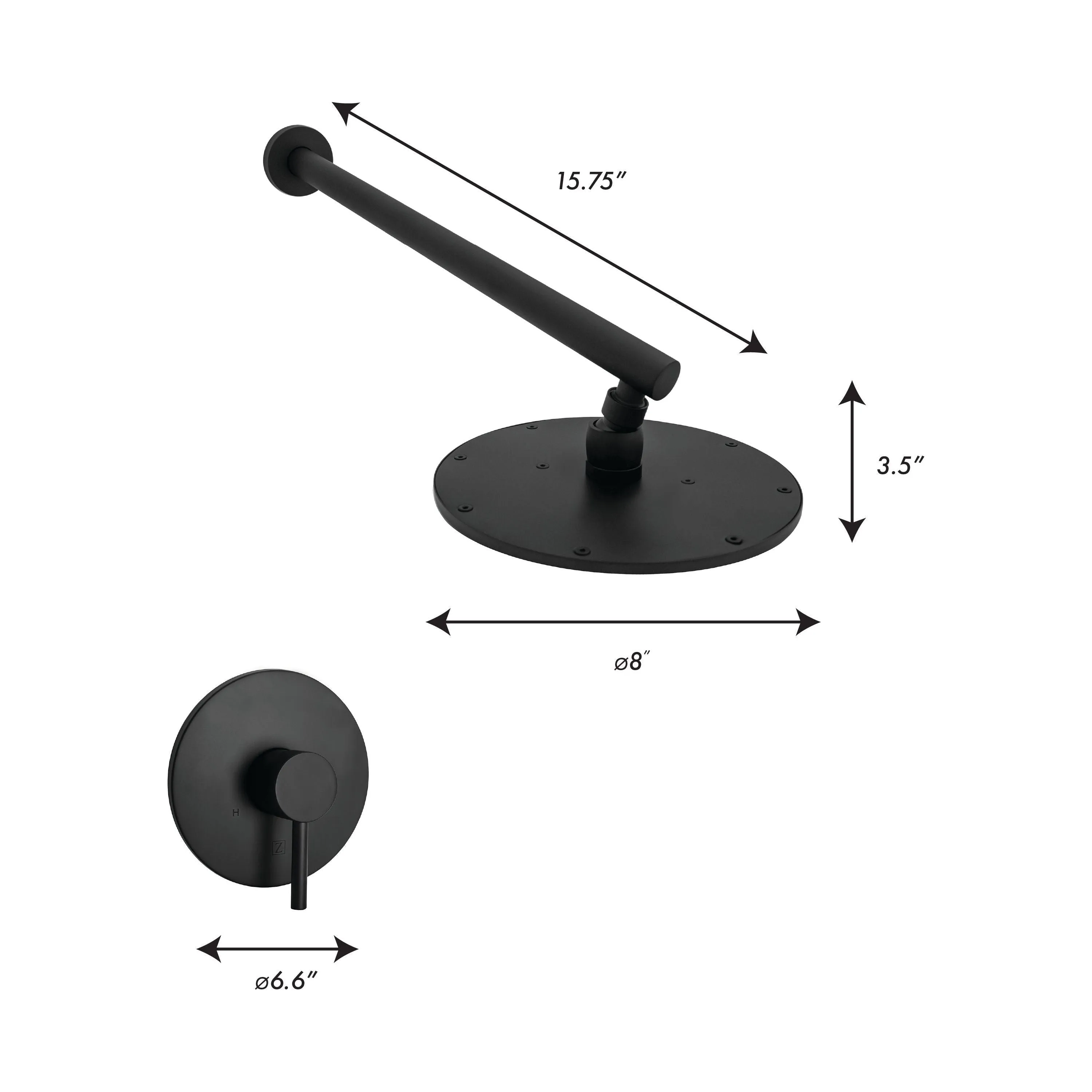 ZLINE Shower Faucet and Handle in Matte Black, ELD-SHF-MB